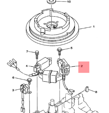Yamaha ladekapsel / charge coil F9.9C / F15A – OEM 66M-85520-00