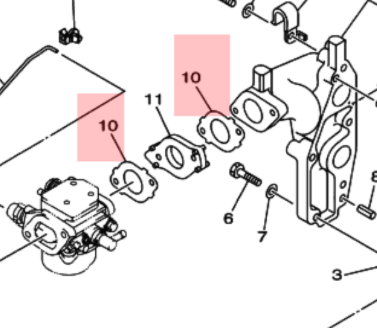 Yamaha Innsugspakning 68T-13646-A0 – Pakning etter forgasser