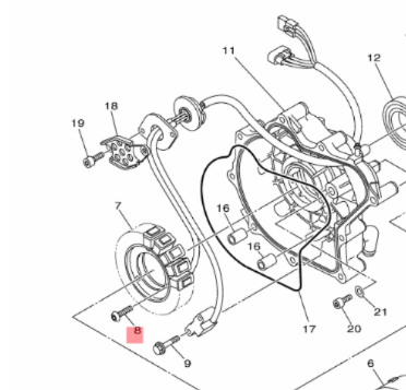 Yamaha Stator 6ET-81410-00 1.8L