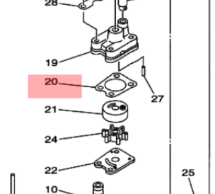 Yamaha Water Pump Gasket 6E0-44315-A0 – 4A / 5C / F4A