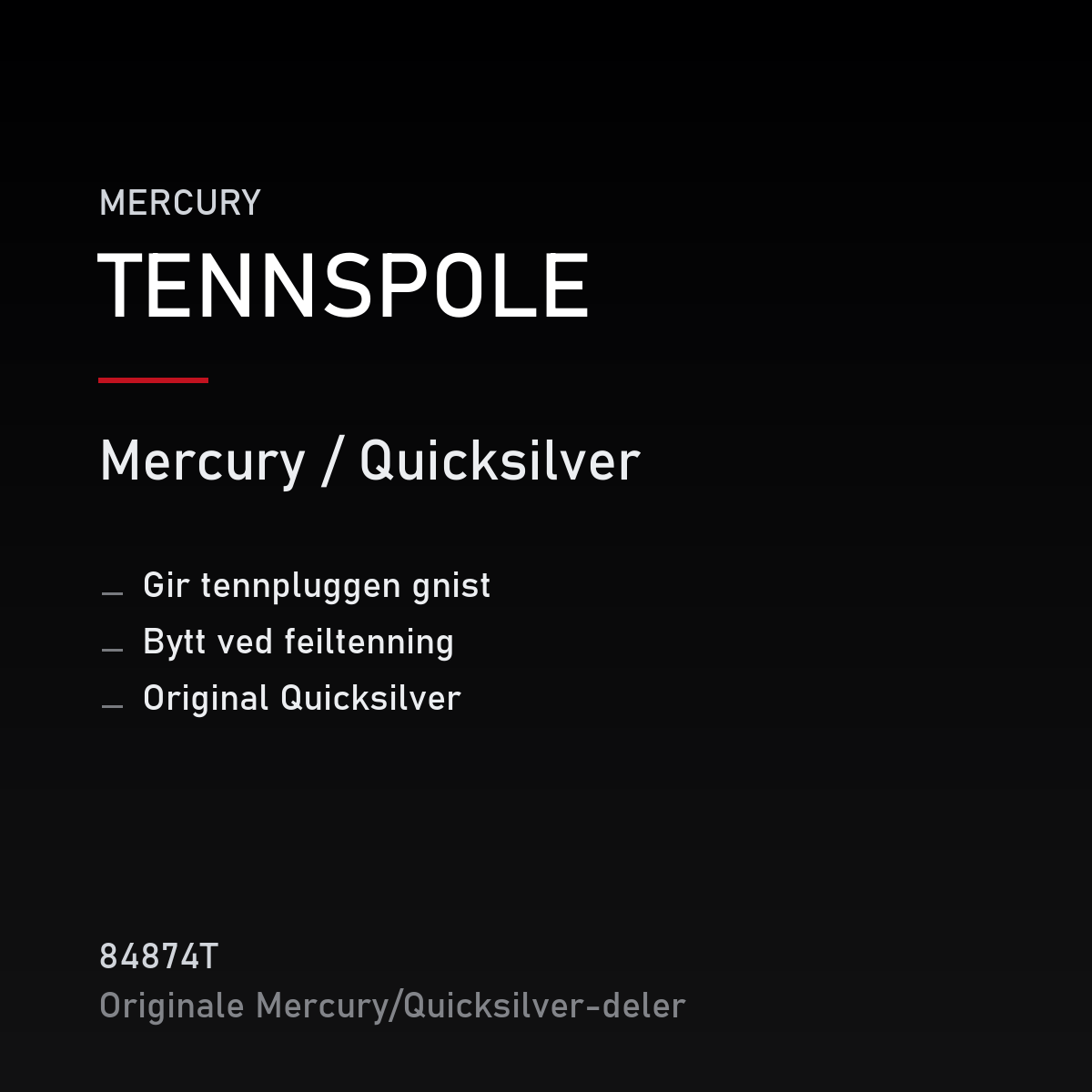 Quicksilver tennspole 84874T – Mercury – produktkort