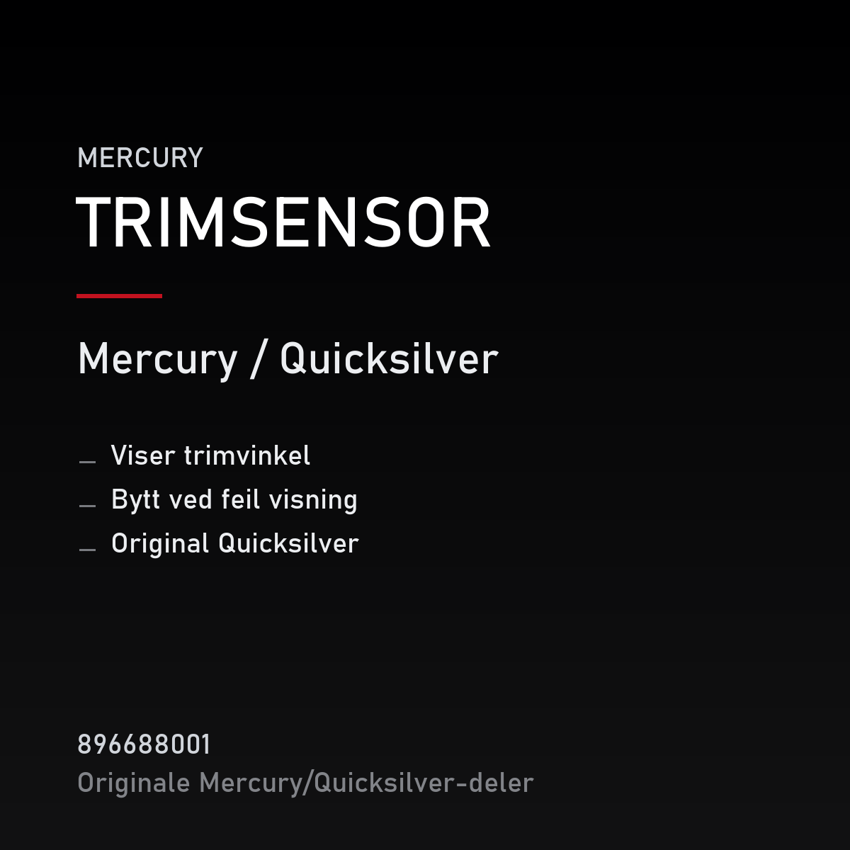 Quicksilver trimsensor 896688001 – Mercury – produktkort