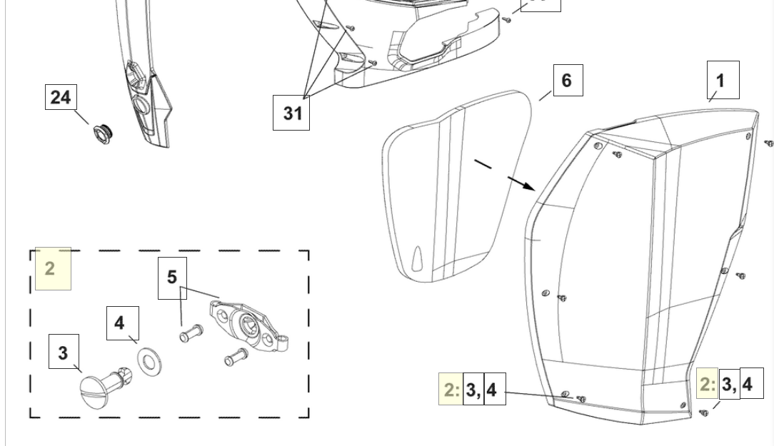 BRP skruesett sidepanel 5009991 – Evinrude G2