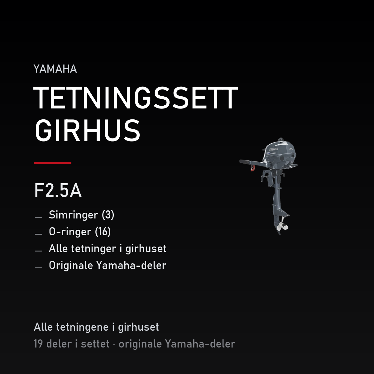 Yamaha F2-5A – Yamaha F2.5A – tetningssett girhus