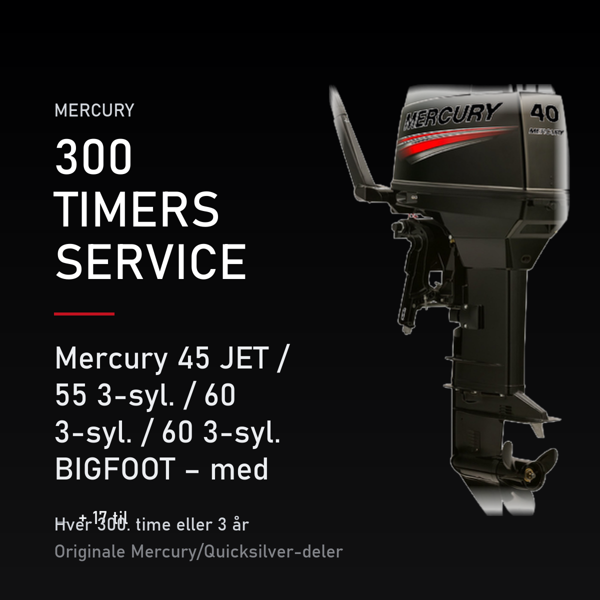 Mercury 2-takt servicekit 300 timer – 45 JET / 55 3-syl. / 60 3-syl. / 60 3-syl. BIGFOOT – – servicekit