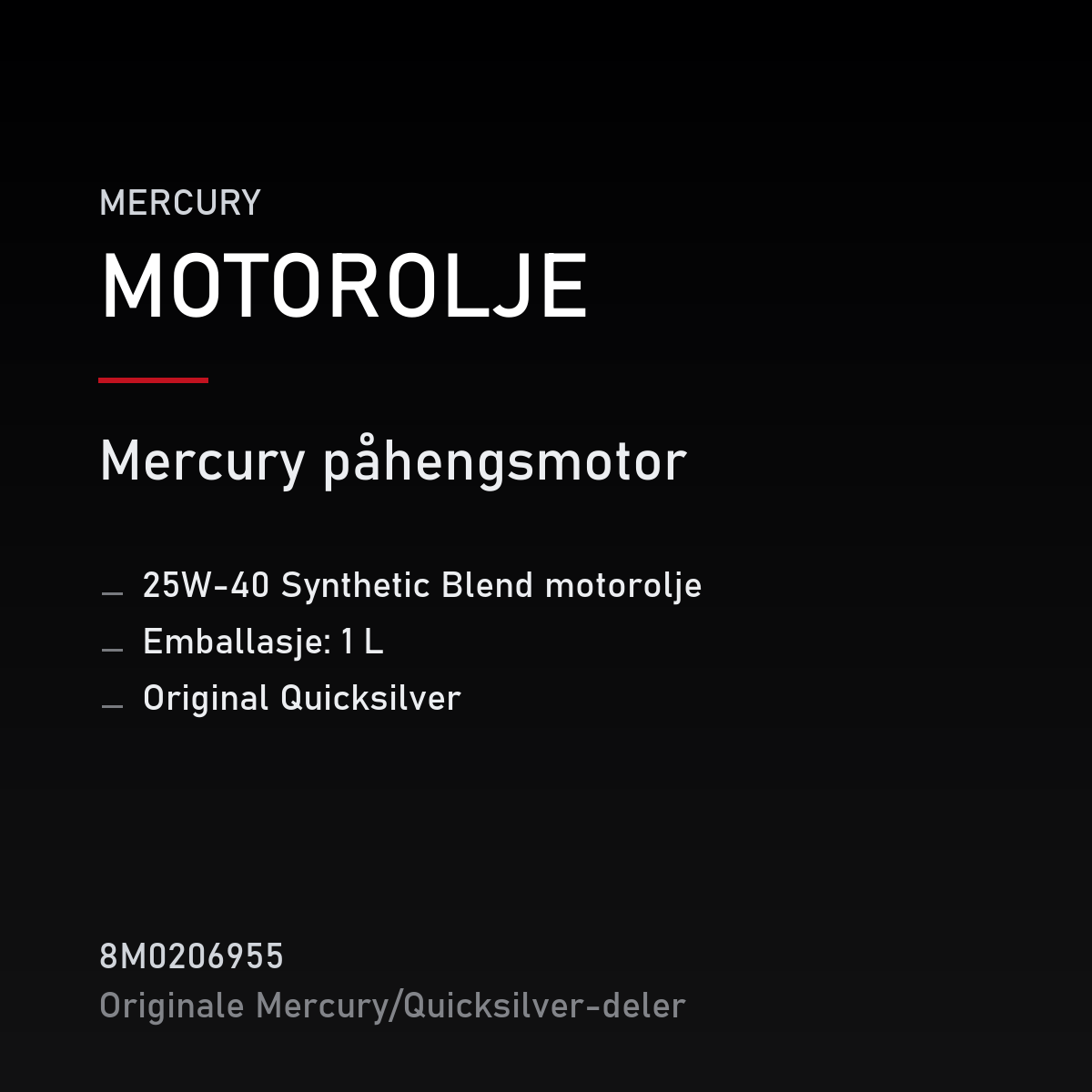 25W-40 Synthetic Blend motorolje 1 L