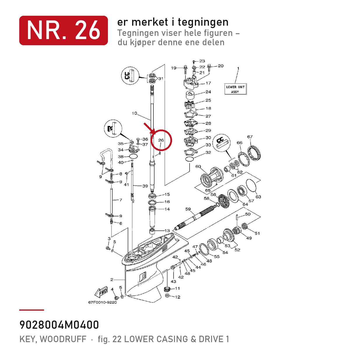 Yamaha Kile 90280-04M04 – nr. 26 i tegningen fra produsentens delekatalog