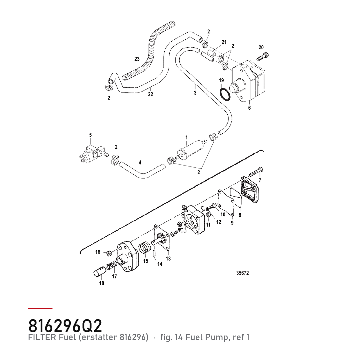 Quicksilver Filter 816296Q2 – Mercury – tegning fra Mercurys delekatalog