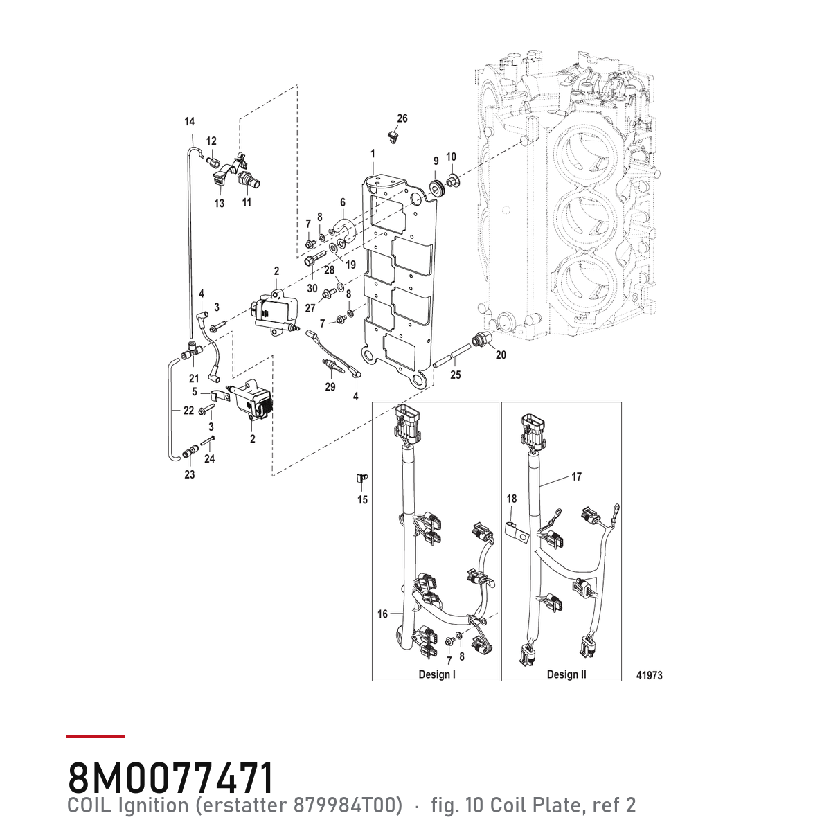 Quicksilver Tennspole 8M0077471 – Mercury – tegning fra Mercurys delekatalog