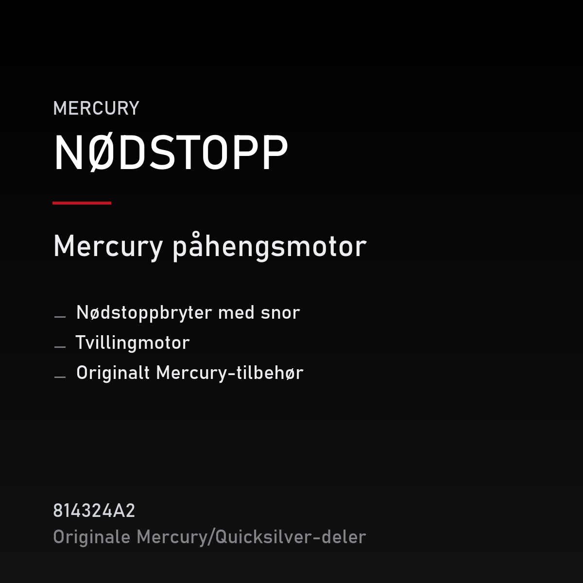 nødstoppbryter med snor, tvillingmotor