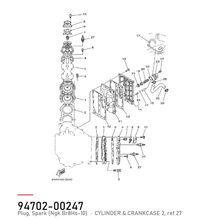 Yamaha tennplugg BR8HS-10 94702-00247 – original NGK – tegning