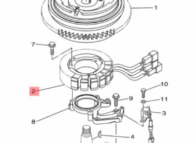 Yamaha stator 6BL-85510-10 – F25 (2009–2018)