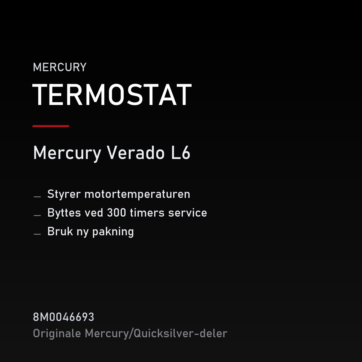Quicksilver termostat 8M0046693 – Mercury Verado L6 – produktkort