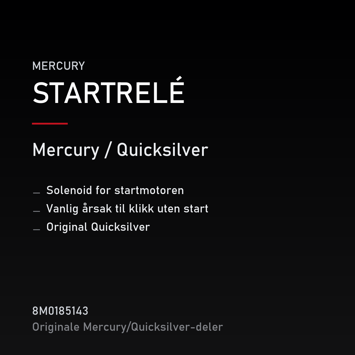 Quicksilver startrelé 8M0185143 – Mercury – produktkort