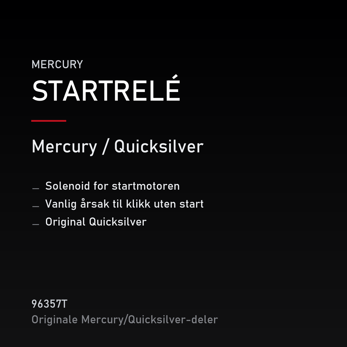 Quicksilver startrelé 96357T – Mercury – produktkort