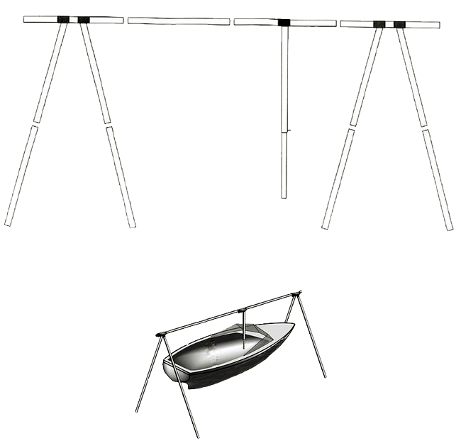 Bakkestativ i aluminium m/bag