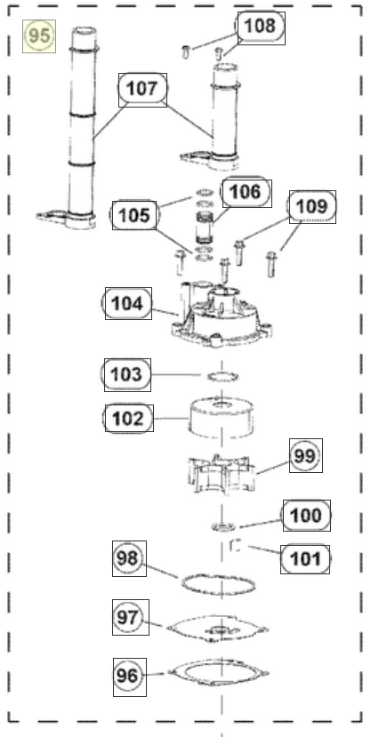 Vannpumpe reparasjonssett – Evinrude E-TEC G2 3-syl | OEM 5010989