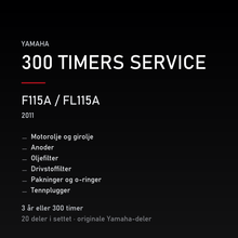 Yamaha F115A / FL115A (2011) – 300 timers service – innhold i settet