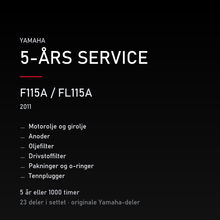 Yamaha F115A / FL115A (2011) – 5-års service – innhold i settet