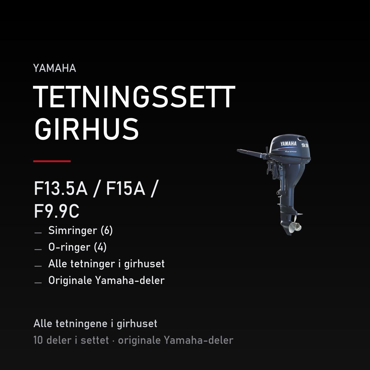 Yamaha F13-5A – Yamaha F13.5A / F15A / F9.9C – tetningssett girhus