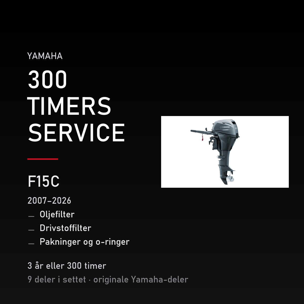 Yamaha F15C – Yamaha F15C (2007–2026) – 300 timers service