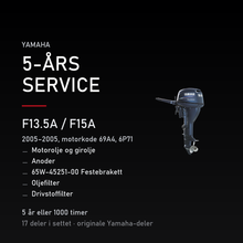 Yamaha F13-5A – Yamaha F13.5A / F15A (2005–2005, motorkode 69A4, 6P71) – 5-års service