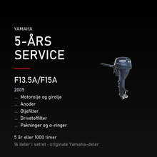 Yamaha F13-5A – Yamaha F13.5A/F15A (2005) – 5-års service