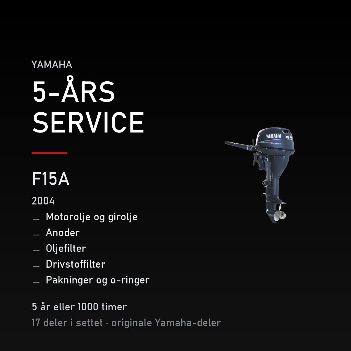 Yamaha F15A – Yamaha F15A (2004) – 5-års service