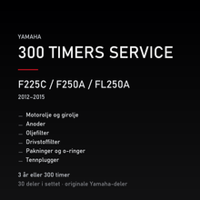 Yamaha F225C / F250A / FL250A (2012–2015) – 300 timers service – innhold i settet