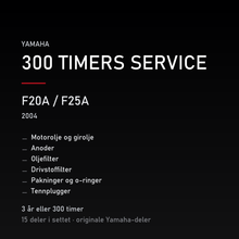 Yamaha F20A / F25A (2004) – 300 timers service – innhold i settet