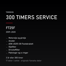 Yamaha FT25F (2009–2020) – 300 timers service – innhold i settet