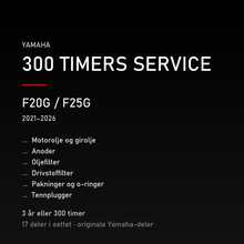 Yamaha F20G / F25G (2021–2026) – 300 timers service – innhold i settet
