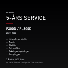 Yamaha F300D / FL300D (2020–2026) – 5-års service – innhold i settet