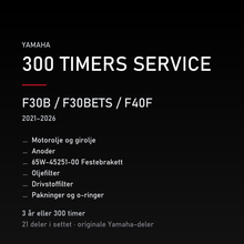 Yamaha F30B / F30BETS / F40F (2021–2026) – 300 timers service – innhold i settet
