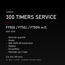 Yamaha FT50G / FT50J / FT50N m.fl. (2007–2009) – 300 timers service – innhold i settet