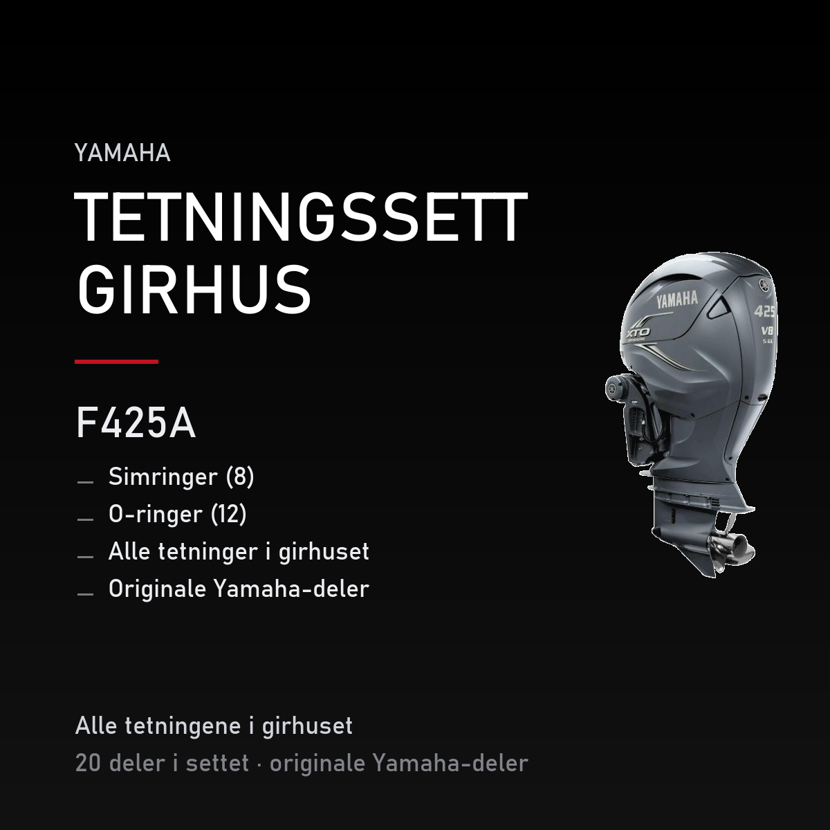 Yamaha F425A – Yamaha F425A – tetningssett girhus
