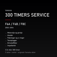 Yamaha F6A / F6B / F8C (2003–2004) – 300 timers service – innhold i settet