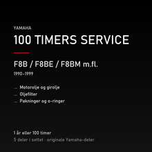 Yamaha F8B / F8BE / F8BM m.fl. (1990–1999) – 100 timers service – innhold i settet