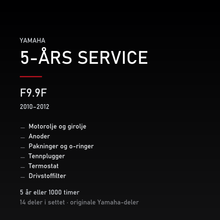 Yamaha F9.9F (2010–2012) – 5-års service – innhold i settet