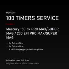 Mercury 2-takt servicekit 100 timer – 150 hk PRO MAX/SUPER MAG / 200 EFI PRO MAX/SUPER MAG – servicekit