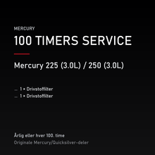 Mercury 2-takt servicekit 100 timer – 225 (3.0L) / 250 (3.0L) – servicekit