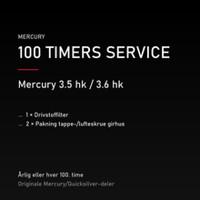 Mercury 2-takt servicekit 100 timer – 3.5 hk / 3.6 hk – servicekit