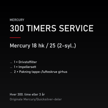 Mercury 2-takt servicekit 300 timer – 18 hk / 25 (2-syl..) – servicekit