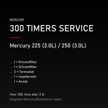 Mercury 2-takt servicekit 300 timer – 225 (3.0L) / 250 (3.0L) – servicekit
