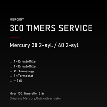 Mercury 2-takt servicekit 300 timer – 30 2-syl. / 40 2-syl. – servicekit