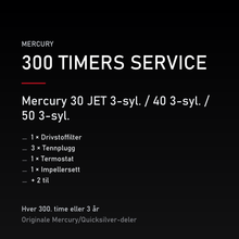 Mercury 2-takt servicekit 300 timer – 30 JET 3-syl. / 40 3-syl. / 50 3-syl. – servicekit