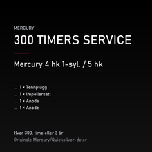 Mercury 2-takt servicekit 300 timer – 4 hk 1-syl. / 5 hk – servicekit