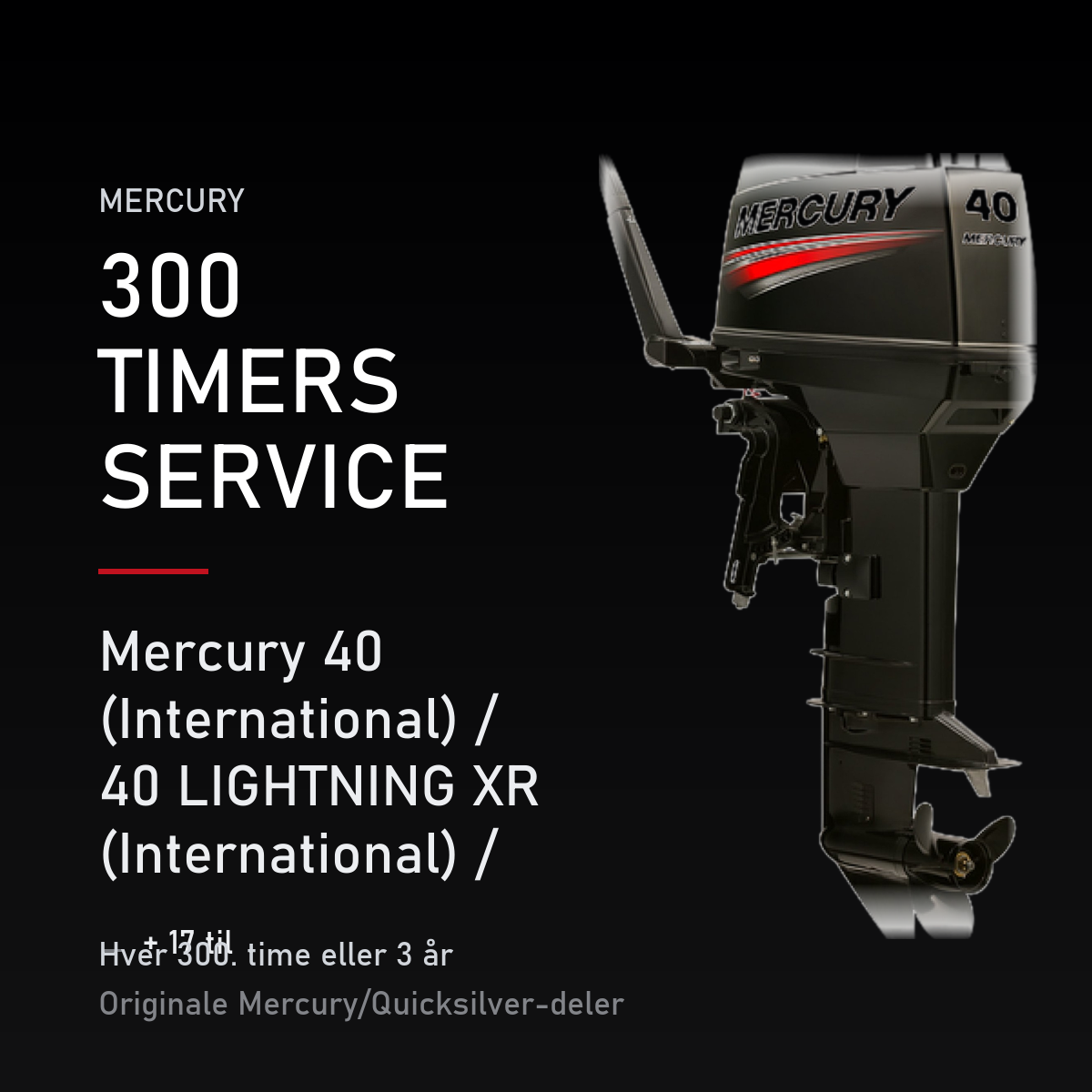 Mercury 2-takt servicekit 300 timer – 40 (International) / 40 LIGHTNING XR (International) – servicekit