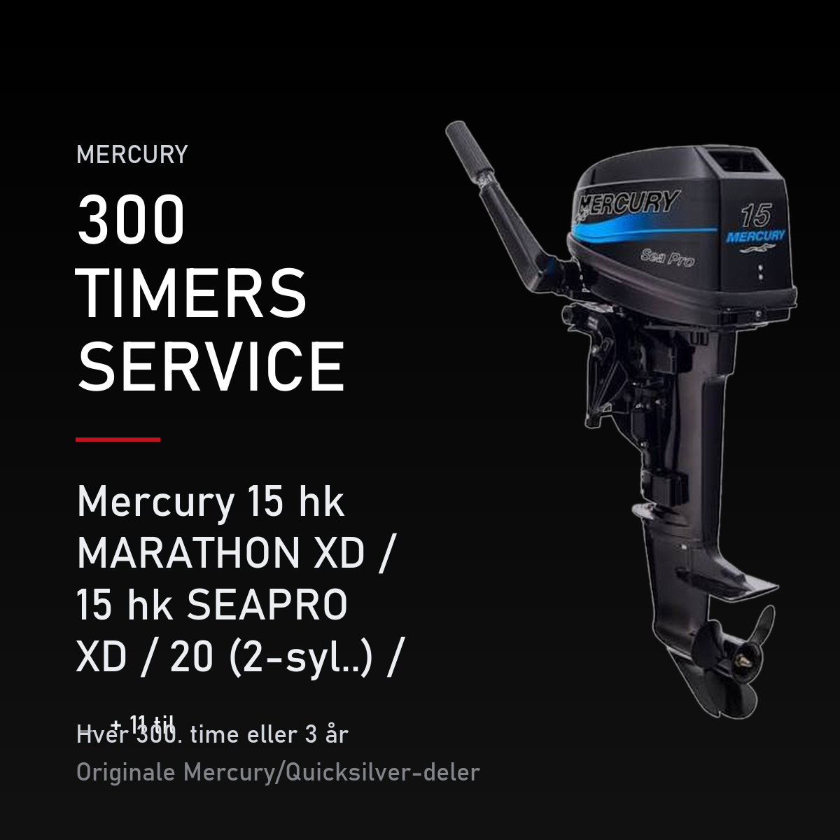Mercury 2-takt servicekit 300 timer – 15 hk MARATHON XD / 15 hk SEAPRO XD / 20 (2-syl..) / – servicekit