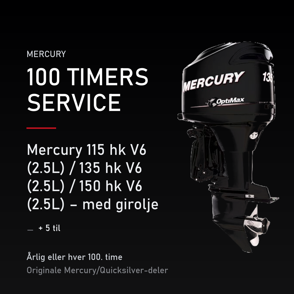 Mercury Optimax servicekit 100 timer – 115 hk V6 (2.5L) / 135 hk V6 (2.5L) / 150 hk V6 (2. – servicekit